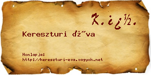 Kereszturi Éva névjegykártya